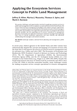 Applying the Ecosystem Services Concept to Public Land