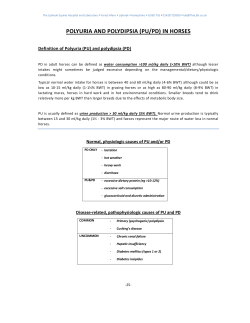 polyuria and polydipsia (pu/pd) in horses