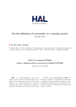 On the definition of externality as a missing market - Hal-SHS