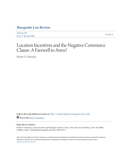 Location Incentives and the Negative Commerce Clause: A Farewell