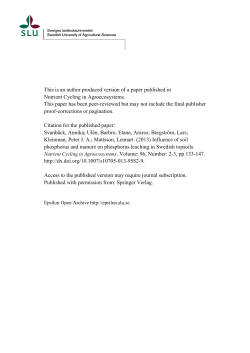 This is an author produced version of a paper published in Nutrient