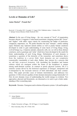 Levels or Domains of Life?