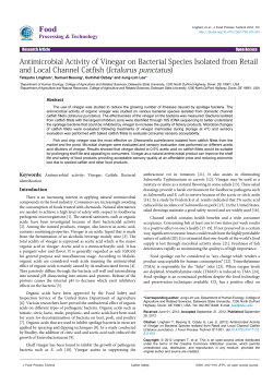 Antimicrobial Activity of Vinegar on Bacterial Species Isolated from
