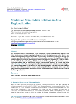 Studies on Sino-Indian Relation in Asia Regionalization