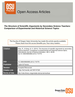 The Structure of Scientific Arguments by Secondary Science Teachers