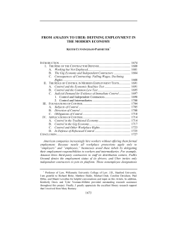 from amazon to uber: defining employment in the