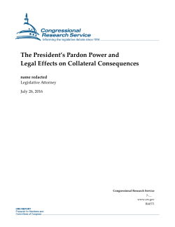 The President`s Pardon Power and Legal Effects
