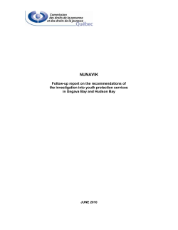 Nunavik. Follow-up report on the recommendations of the