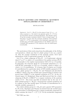McKay Quivers and Terminal Quotient Singularities in