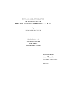 power and solidarity revisited: the acquisition and use of personal