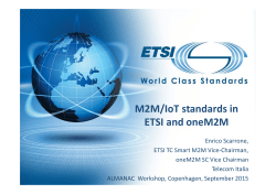 ETSI presentation on M2M/IoT standards