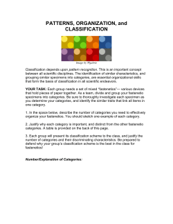 PATTERNS, ORGANIZATION, and CLASSIFICATION