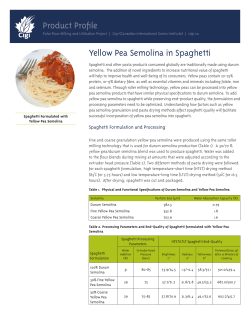 Yellow Pea Semolina in Spaghetti - Canadian International Grains
