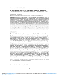 (5&ndash;25 &micro;g C) ANALYSIS OF INDIVIDUAL LIPIDS BY 14C AMS