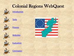 Colonial Regions WebQuest