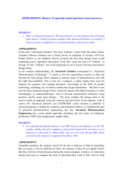 ADPHARMING Master - Ecole des Mines d`Albi