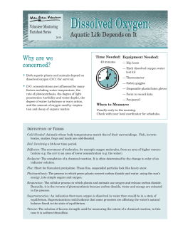 Dissolved Oxygen - Wisconsin`s Citizen