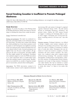 Forced Smoking Cessation Is Insufficient to Promote Prolonged