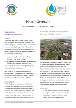 Project Summary_Urban Water Cycle Planning Guideline