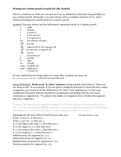 Class notes- writing proofs
