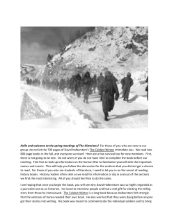 A Note on The Coldest Winter from Dr. Donna McBride