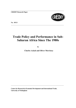 Trade Policy and Performance in Sub