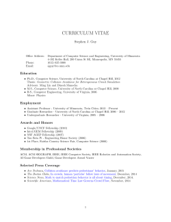 CURRICULUM VITAE - University of Minnesota Twin Cities