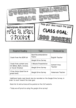 Grade 7 Summer Reading