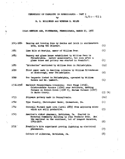 CHRONOLOGY OF CHEMISTRY IN