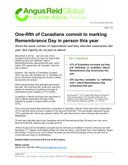 One-fifth of Canadians commit to marking Remembrance Day in
