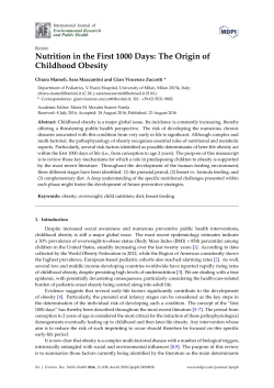 Nutrition in the First 1000 Days: The Origin of Childhood Obesity