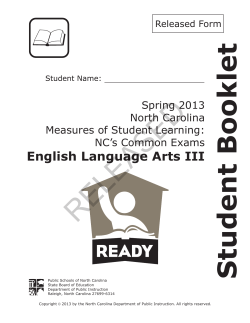 english language arts iii &mdash; released form