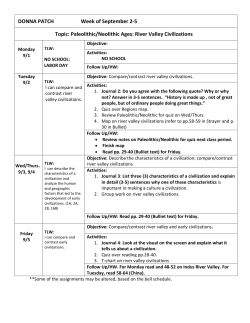 DONNA PATCH Week of September 2-5 Topic