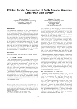 Efficient parallel construction of suffix trees for - DEI