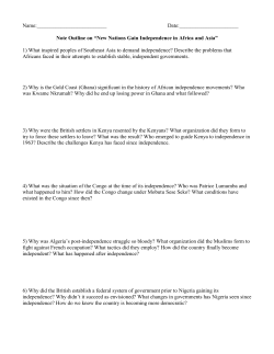 Note Outline on &ldquo;New Nations Gain Independence in Africa and Asia