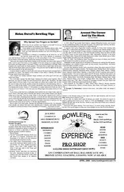 Helen Duval`s Bowling Tips