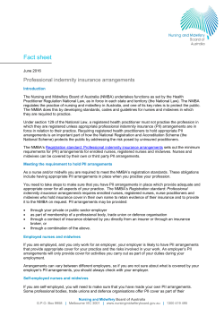 Professional indemnity insurance arrangements