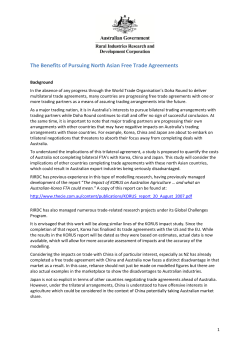 The Benefits of Pursuing North Asian Free Trade Agreements