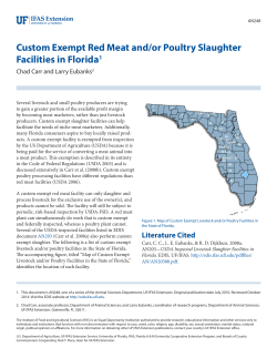 Custom Exempt Red Meat and/or Poultry Slaughter Facilities