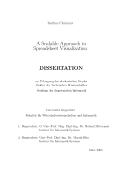 A Scalable Approach to Spreadsheet Visualization DISSERTATION
