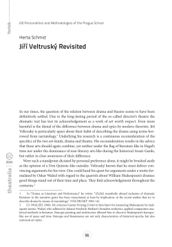 Jiř&iacute; Veltrusk&yacute; Revisited