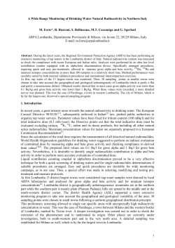 A Wide Range Monitoring of Drinking Water Natural Radioactivity in