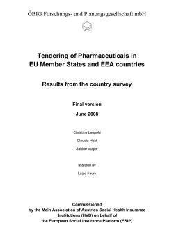 Tendering of Pharmaceuticals in EU Member States and EEA