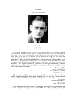 ANALYSIS “The Waste Land” (1922) TS Eliot