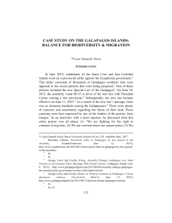 Case Study on the Galapagos Islands: Balance For Biodiversity