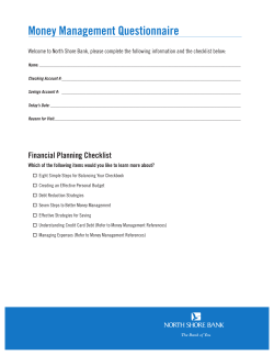 Money Management Questionnaire