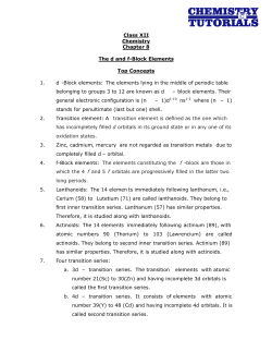 d and f block element easy Notes