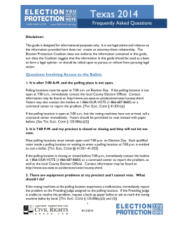 Texas 2014 - Election Protection