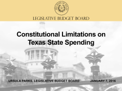 Constitutional Limitations on Texas State Spending