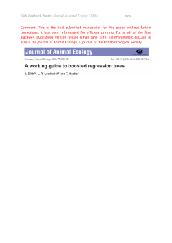 Elith, Leathwick, Hastie - Journal of Animal Ecology (2008) page 1